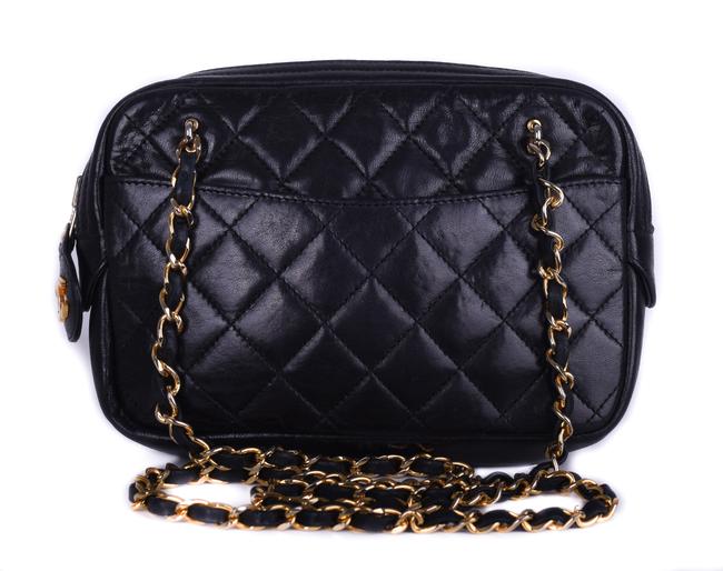 Chanel Case Camera Quilted Gold Cc Ghw Purse Black Leather Shoulder Bag 