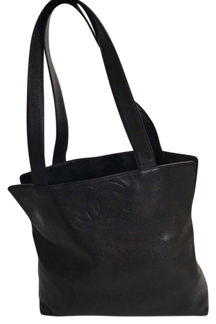 Chanel Caviar Golden Hardware Black Leather Shoulder Bag 