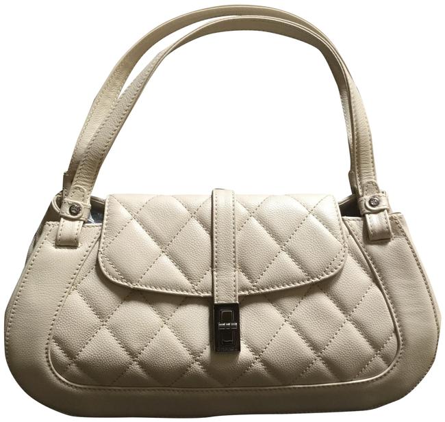 Chanel Caviar Ivory Leather Shoulder Bag 