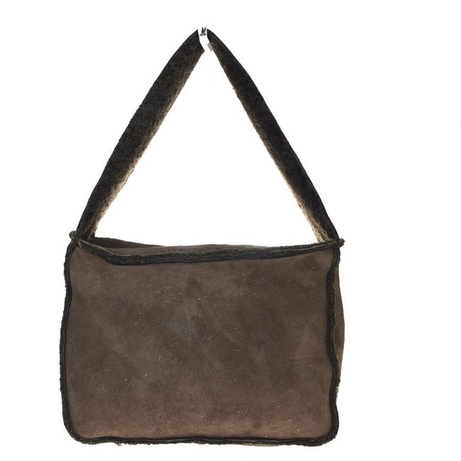 Chanel Cc Logo Brown Suede Leather Mouton Shoulder Bag 