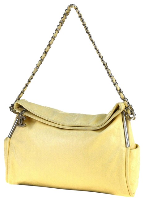 Chanel Cc Logo Chain Ivory Leather Shoulder Bag 