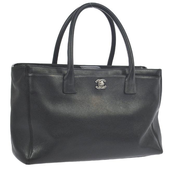 Chanel Cc Logos Business Hand Purse Leather #6091c13b Black Shoulder Bag 