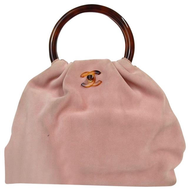 Chanel Cc Mark Handbag Suede Leather Platstick Pink Shoulder Bag 