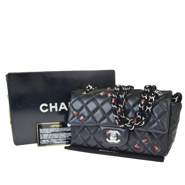 Chanel Cc Matelasse Ladybug Chain Black Leather Shoulder Bag 