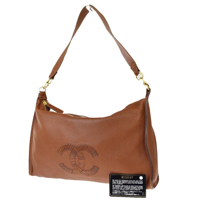 Chanel Cc Purse Brown Leather Shoulder Bag 