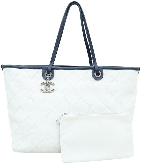 Chanel Cc White Caviar Shoulder Bag 