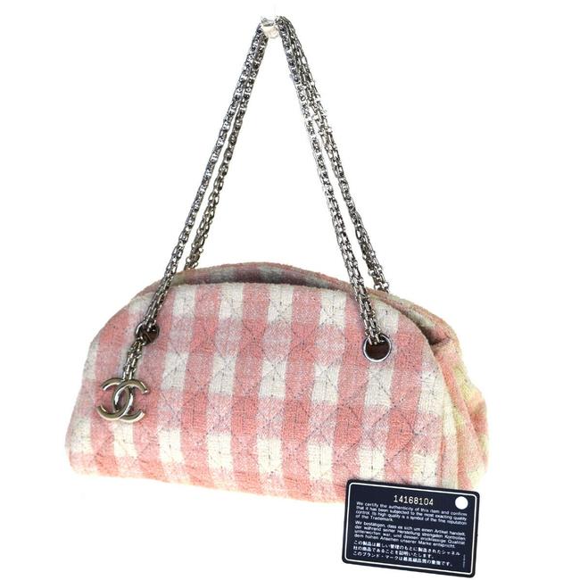 Chanel Cclogo Chain Pink Pile Fabric Shoulder Bag 