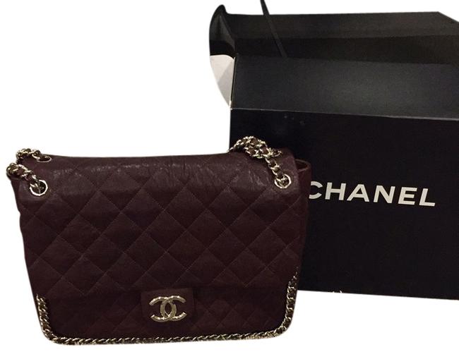 Chanel Chain Around Burgundy Leather Shoulder Bag 