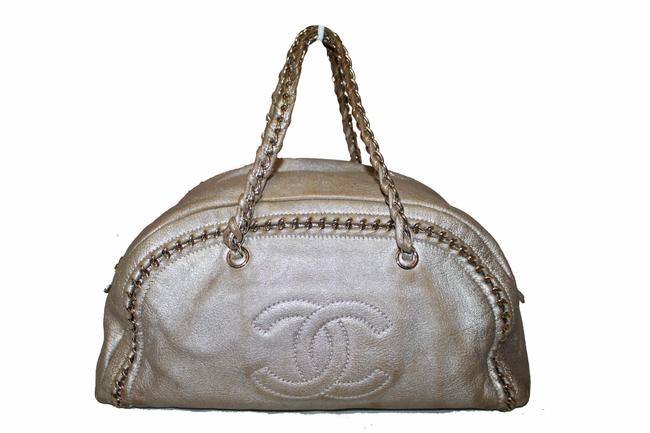 Chanel Chain Around Metallic Gold Leather Shoulder Bag 