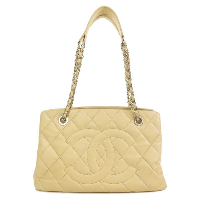 Chanel Chain Coco Skin Women's White Caviar Leather Shoulder Bag 
