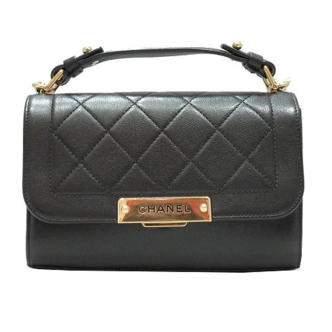 Chanel Chain Ladies Black Leather Shoulder Bag 