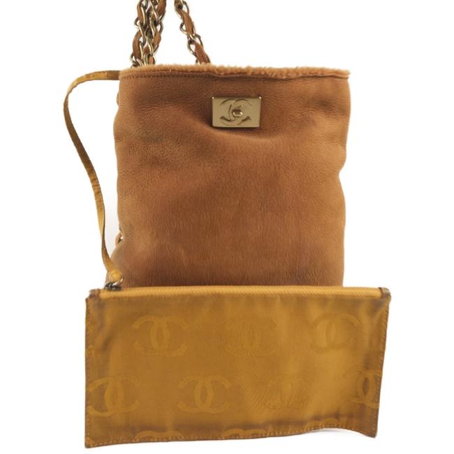 Chanel Chain Mouton Ladies Brown Shoulder Bag 