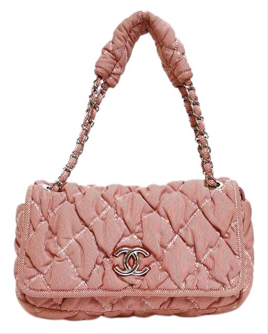 Chanel Chain Striped Ladies Men's Red Color White Shoulder Bag 