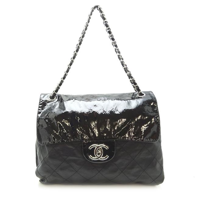 Chanel Chain Tote Ladies Black Leather Shoulder Bag 