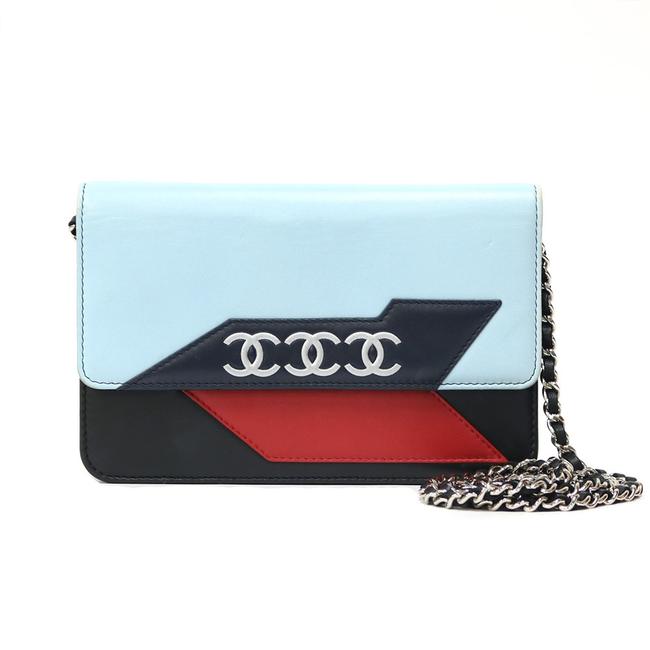 Chanel Chain Wallet Women Men Black Blue Shoulder Bag 