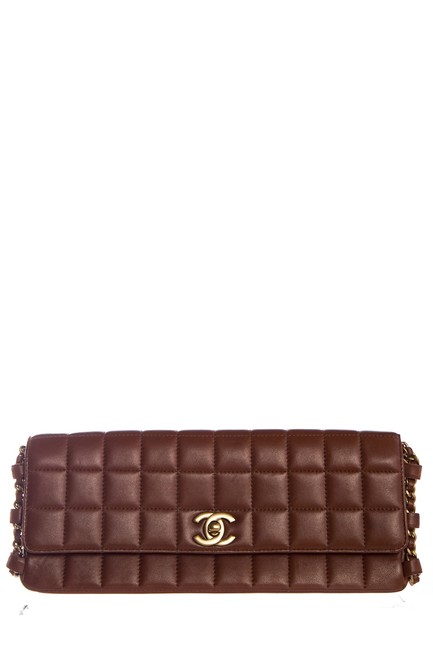 Chanel Chocolate Bar Brown Lambskin Leather Shoulder Bag 