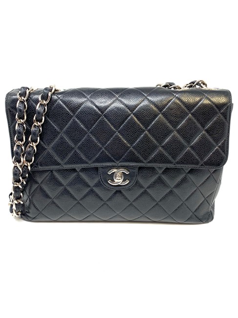 Chanel Classic Black Jumbo Single Flap Shoulder Bag 