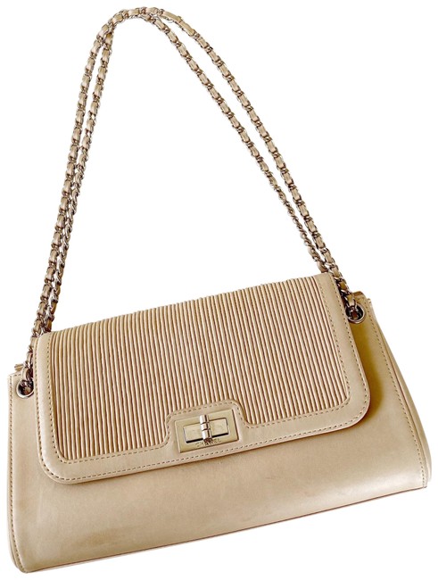 Chanel Classic Flap Beige Leather Shoulder Bag 