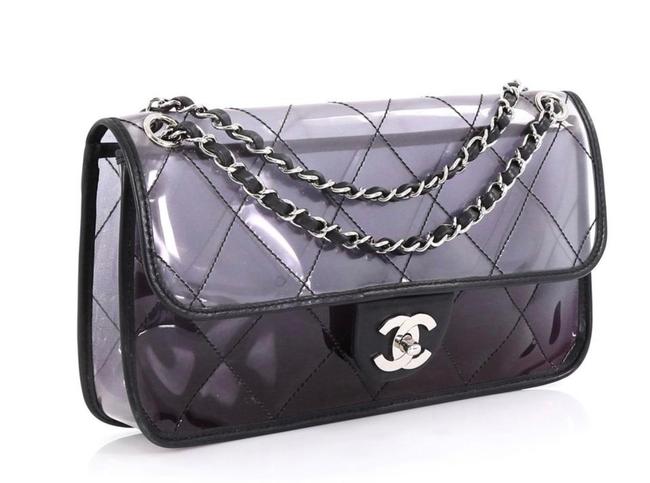Chanel Classic Flap Black Pvc Shoulder Bag 