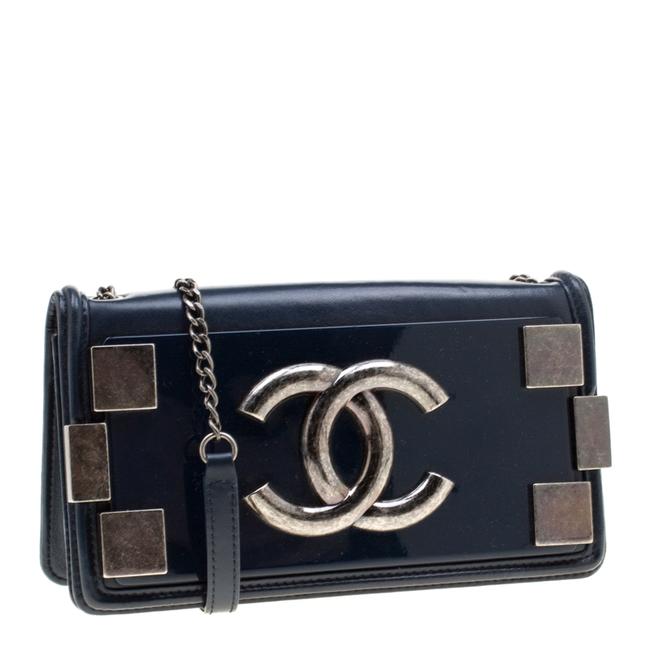Chanel Classic Flap Boy Brick Blue Leather and Plexiglass Shoulder Bag 