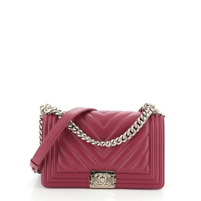 Chanel Classic Flap Boy Chevron Calfskin Old Medium Shoulder Bag 