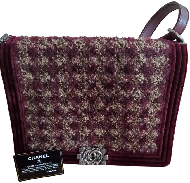 Chanel Classic Flap Boy Large Paris edinburgh Red Tweed Shoulder Bag 