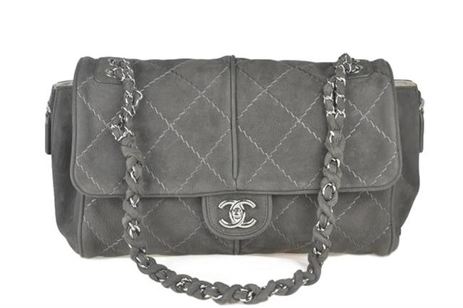 Chanel Classic Flap Brown Suede Leather Shoulder Bag 