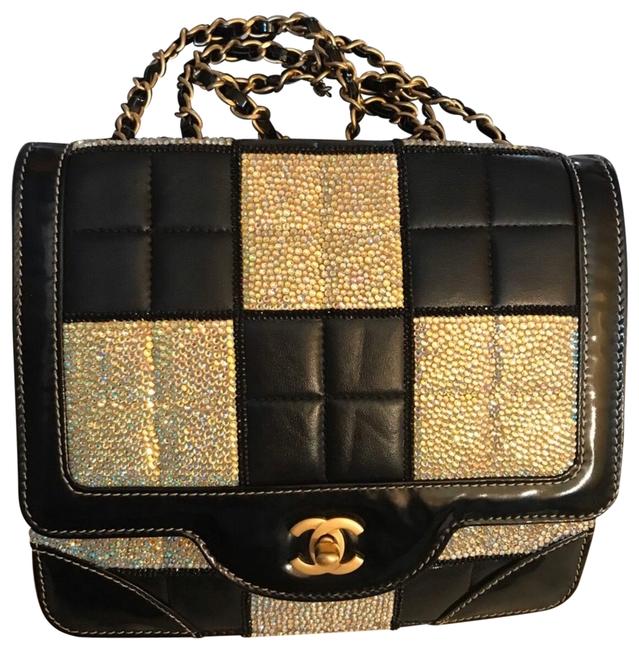 Chanel Classic Flap Chocolate Bar Single Black Leather Shoulder Bag 