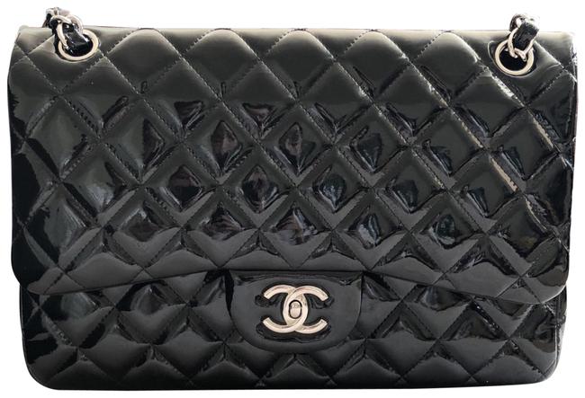 Chanel Classic Flap Jumbo Black Patent Leather Shoulder Bag 