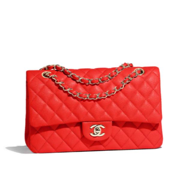 Chanel Classic Flap Jumbo Size Red Caviar Leather Shoulder Bag 