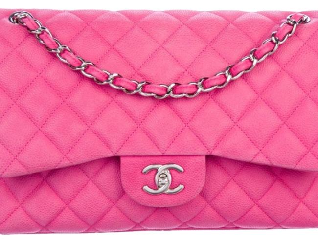 Chanel Classic Flap Large Pink Calfskin Leather Shoulder Bag 