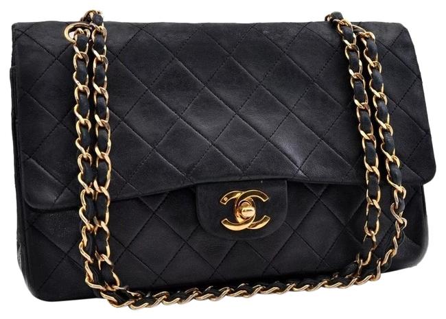Chanel Classic Flap Medium Black Leather Shoulder Bag 