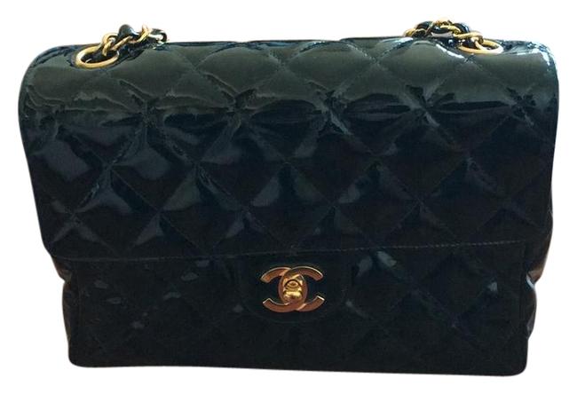 Chanel Classic Flap Medium Black Patent Leather Shoulder Bag 