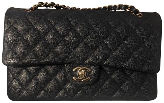 Chanel Classic Flap Medium Caviar Navy Shoulder Bag 