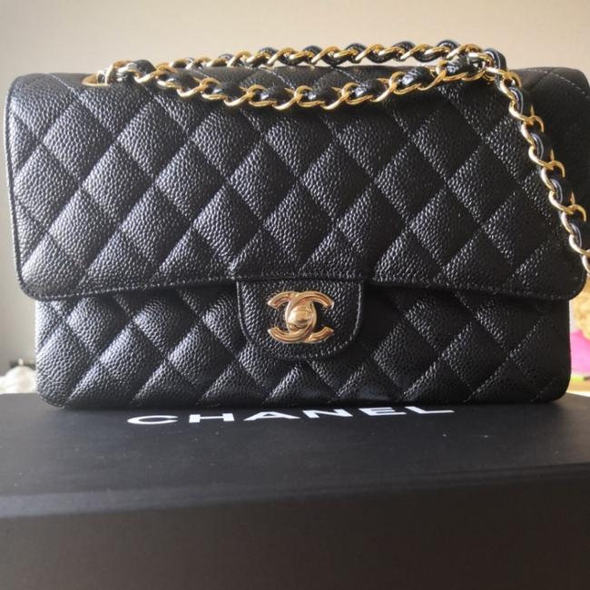 Chanel Classic Flap Medium Quilted Caviar Black Leather Shoulder Bag 