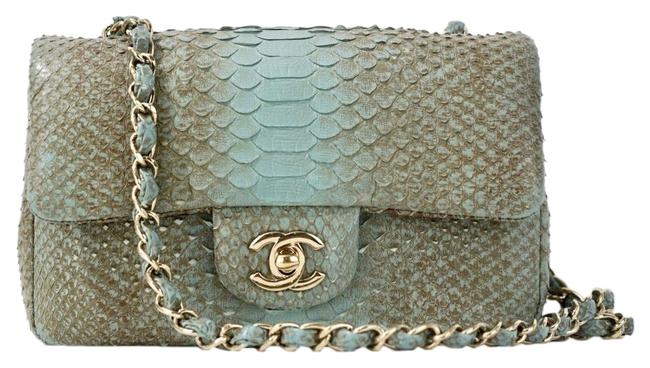 Chanel Classic Flap Mini Python Leather Shoulder Bag 