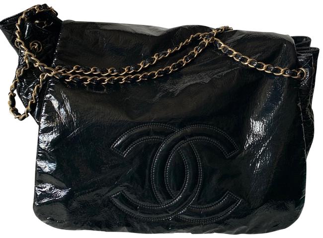 Chanel Classic Flap Patent Extra Large Rock and Chain Shoulder Bag 