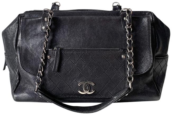 Chanel Classic Flap Pocket In The City Caviar Black Leather Shoulder Bag 