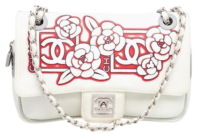Chanel Classic Flap Printed Sport Cc Small White Canvas Shoulder Bag 