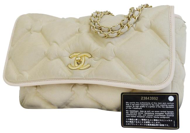 Chanel Classic Flap Quilted Cc Chain Pink Beige Leather Shoulder Bag 