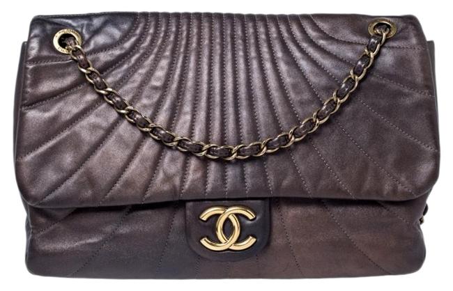 Chanel Classic Flap Quilted Maxi Brown Leather Shoulder Bag 