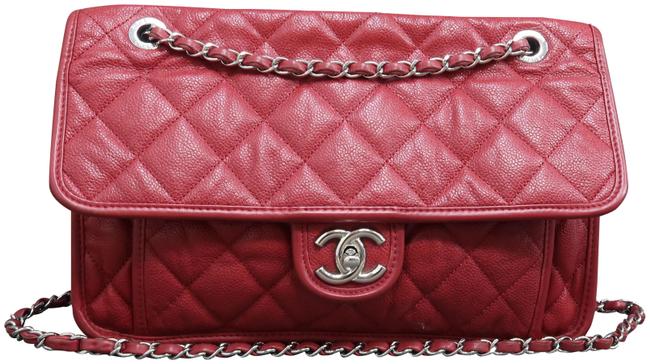 Chanel Classic Flap Red Caviar Shoulder Bag 
