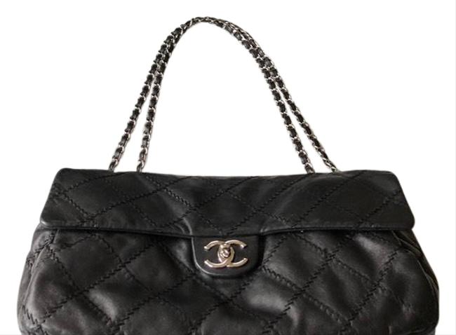 Chanel W Classic WFlap 'ultimate Stitch&quot Black Lambskin Leather Shoulder Bag 