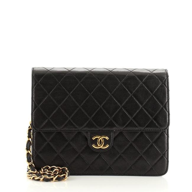 Chanel Clutch Vintage with Chain Quilted Leather Small Shoulder Bag 