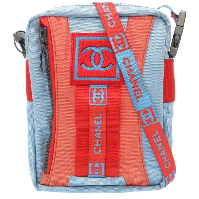 Chanel Cocomark Sports Line 0148 Blue Red Color Canvas Shoulder Bag 