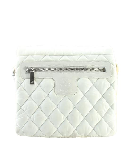 Chanel Cocoon Coco 159506 White Nylon Shoulder Bag 