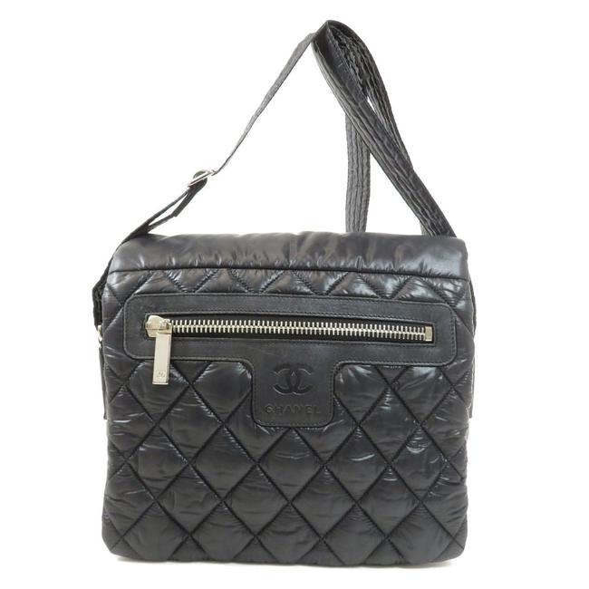 Chanel Cocoon Coco Ladies Black Nylon Shoulder Bag 