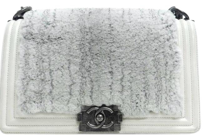 Chanel Crossbody Boy White Fur BagShoulder Bag 