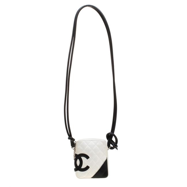 Chanel Crossbody Cambon White Black Quilted White Leather Shoulder Bag 