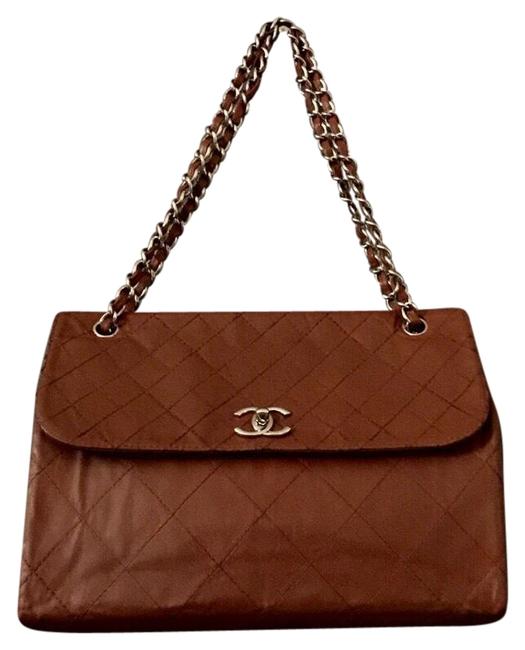 Chanel Deca Jumbo Matelasse Rubber Leather Quilted Chain Shoulder Bag 